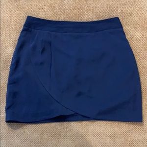Navy Draped Mini Skirt